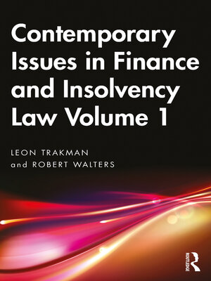 cover image of Contemporary Issues in Finance and Insolvency Law Volume 1